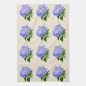 紫色のアジサイによってはヴィンテージパターンが開花します キッチンタオル (縦)