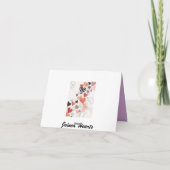 紫色のアジサイのサンキューカード サンキューカード (裏面)