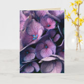 紫色のアジサイのブランクの挨拶状 カード (黄色い花)