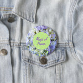 紫色のアジサイのメイド・オブ・オーナー(花嫁付き添い人) 缶バッジ (インサイチュ)