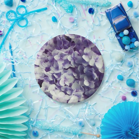 紫色のアジサイの花の背景 ペーパープレート (パーティー)