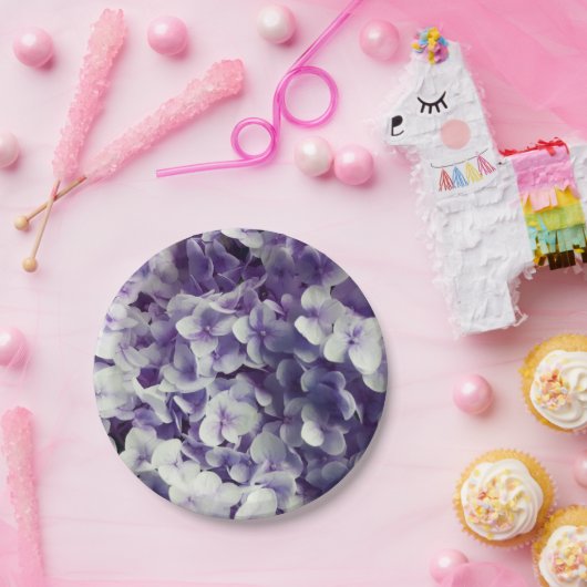 紫色のアジサイの花の背景 ペーパープレート (パーティー)