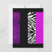 紫色のアニマルプリントのパーティの招待状 招待状 (裏面)