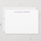 紫色のアニマルプリントパターン ノートカード (正面)