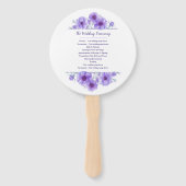 紫色のアネモネの花結婚芸術祭のファン ハンドファン (裏面)