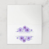 紫色のアネモネ結婚の水彩名刺 プレイスカード (外部開封)