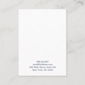 紫色のアネモネ花輪ディスプレイカード 名刺 (裏面)