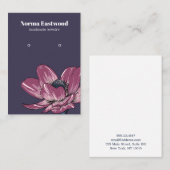 紫色のアネモネ花輪ディスプレイカード 名刺 (正面/裏面)