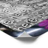 紫色のアフリカデイジーの花のフレームあなたの写真を追加 ポスター (角)