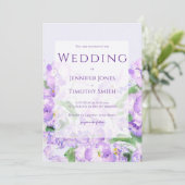 紫色のアフリカンバイオレット結婚式招待状 招待状 (スタンド正面)