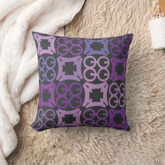 紫色のアフリカ人のAdinkraのプリントの枕 クッション (ブランケット)