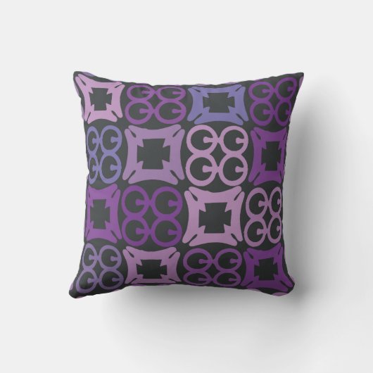 紫色のアフリカ人のAdinkraのプリントの枕 クッション (裏面)