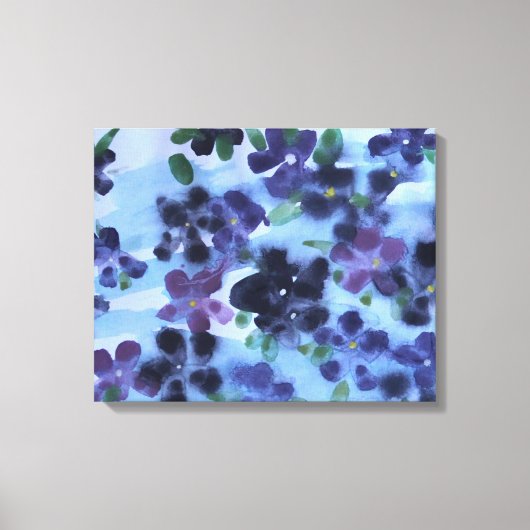 紫色のアフリカ紫のバイオレット水色 キャンバスプリント (正面)