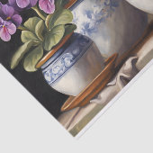 紫色のアフリカ紫の紫の植物のポット 薄葉紙 (詳細)