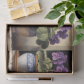 紫色のアフリカ紫の紫の植物のポット 薄葉紙 (ギフト)