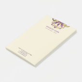 紫色のアメジストおよび金ゴールドフレームのはす ポストイット (アングル)