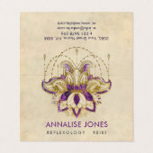 紫色のアメジストおよび金ゴールドフレームのはす 名刺 (外部フラット)