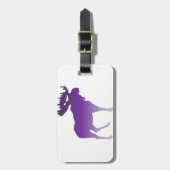 紫色のアメリカヘラジカ ラゲッジタグ (正面縦)