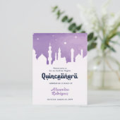 紫色のアラビアンナイツウォーターカラーキンセアニラ ポストカード (スタンド正面)