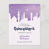 紫色のアラビアンナイツウォーターカラーキンセアニラ ポストカード (正面)