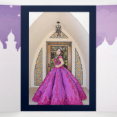 紫色のアラビアンナイトウォーターカラーキンセアニラTri-F 三つ折り招待状 (内部中)