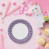 紫色のアラビア幾何学模様 ペーパープレート (パーティー)