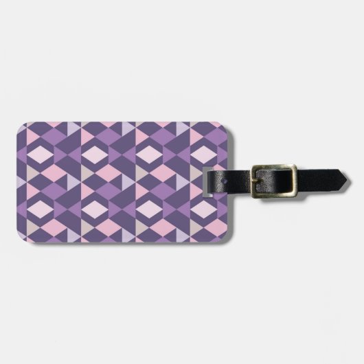 紫色のアラビア幾何学模様 ラゲッジタグ (正面横)