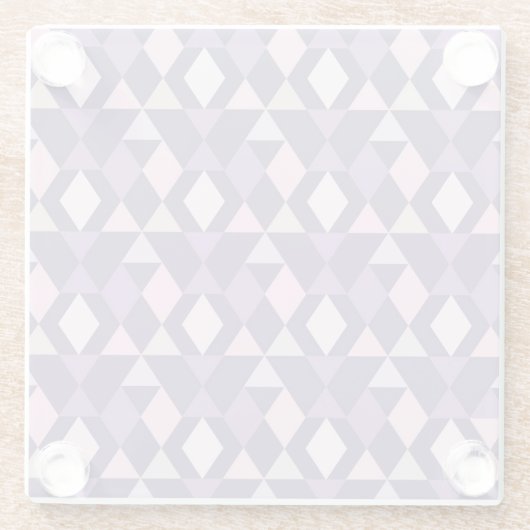 紫色のアラビア幾何学的なパターン ガラスコースター (裏面)