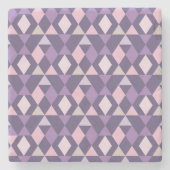 紫色のアラビア幾何学的なパターン ストーンコースター (正面)