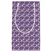 紫色のアラビア幾何学的なパターン スモールペーパーバッグ (正面)