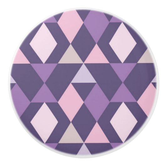 紫色のアラビア幾何学的なパターン セラミックノブ (正面)