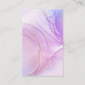 紫色のアルコールインクイヤリングカード 名刺 (裏面)