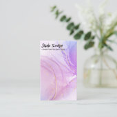 紫色のアルコールインクイヤリングカード 名刺 (スタンド正面)