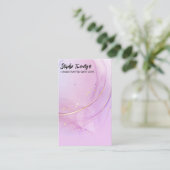 紫色のアルコールインクイヤリング包装カード 名刺 (スタンド正面)