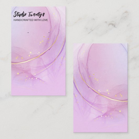 紫色のアルコールインクイヤリング包装カード 名刺 (正面/裏面)