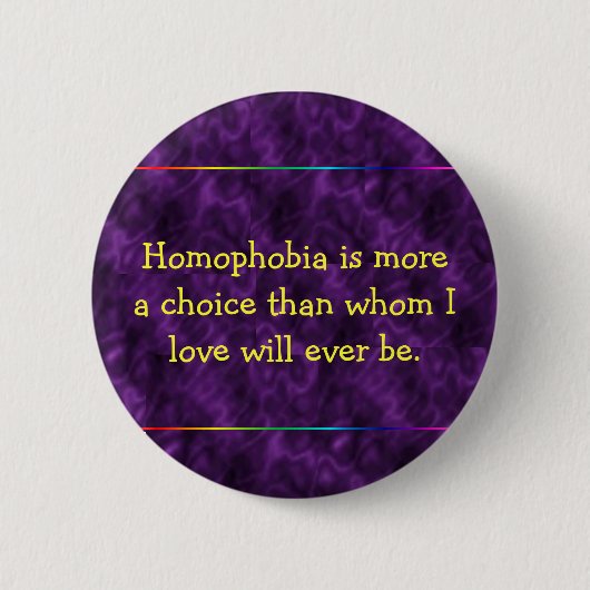 紫色のアンチhomophobeボタン 缶バッジ (正面)