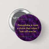 紫色のアンチhomophobeボタン 缶バッジ (正面&裏面)
