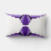 紫色のアールデコパターン ランバークッション (裏面)