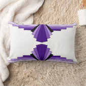 紫色のアールデコパターン ランバークッション (ブランケット)