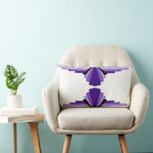 紫色のアールデコパターン ランバークッション (椅子)