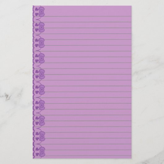 紫色のアールデコ線のひな形 便箋 (正面)