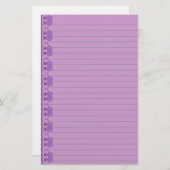 紫色のアールデコ線のひな形 便箋 (正面/裏面)