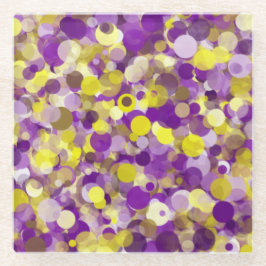 紫色のイエロードットガラスコースター ガラスコースター