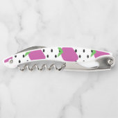 紫色のイチゴ黒い種子フルーツパターン ソムリエナイフ (裏面)