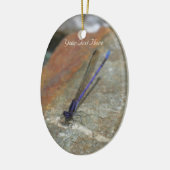 紫色のイトトンボのトンボの自然のオーナメント セラミックオーナメント (左)