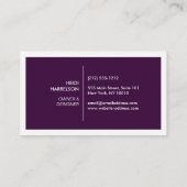 紫色のイニシャル/モノグラムとボックスロゴ 名刺 (裏面)