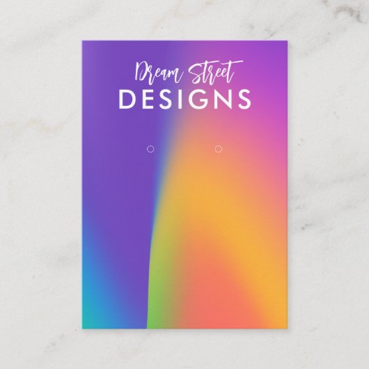 紫色のイヤリングディスプレイカード 名刺 (正面)