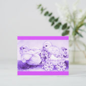 紫色のイースターチックスとフローライースターエッグコーチ シーズンポストカード (スタンド正面)