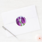 紫色のイースターチューリップ ラウンドシール (封筒)