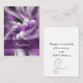 紫色のウェディングレセプションカード エンクロージャーカード (正面/裏面)